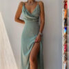 00e3804d-8510-4de5-a472-e1b1e3fddac0.jpg V-neck Slit Sling Dress Summer Fashion Sexy Slim Suspender Dresses For Women Clothing