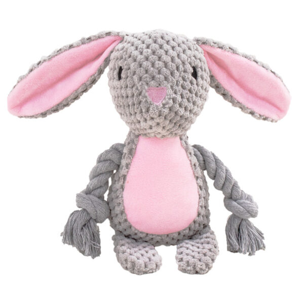 587813865 Pet plush sound cotton rope toy fox frog pig dog interactive tug of war training supplies