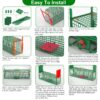 059820fc-1ed6-41e4-9819-7d2b81c6ca3b.jpg 32in 2 Door Live Animal Cage Trap With Glove Green For Animals Under 12LBS Easy To Setup Humane Galvanized Iron Trap Cage For Rabbits Groundhogs Skunk Opossums Nutria Stray Cats