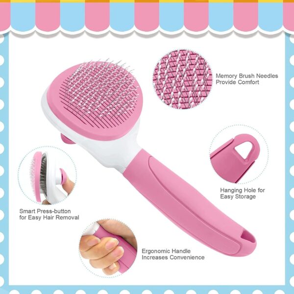 063c7d7a-71c1-4a77-b30c-27d9079157ca.jpg Cat Brushes For Indoor Cats, Dog Brush For Shedding With Metal Cat Comb, Self Cleaning Pet Hair Brush With Release Button For Grooming Kitten