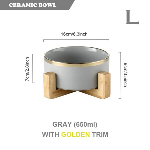587634940 Cat Dog Feeders Bowl Ceramic Tableware Bowls Pet Food Water Bowl Bamboo Frame Antiskid Pet Supplies Dog Cat Feeding Bowl