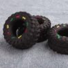 587690741 Mini Elasticity Tire Dog Cat Toy Squeak Sound Chew Treat Holder Funny Puppy Training molar Toys Dog Interactive Pet Supplies