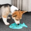 587691259 Fish Shape Silicone Bowl Dog Lick Mat Slow Feeding Food Bowl For Small Medium Dogs Puppy Cat Treat Feeder Dispenser Pet Supplies