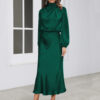 09adb94a-c7eb-44b5-90de-08486f16c6e0.jpg Elegant Temperament Long-sleeved Dress Satin Halterneck Formal Evening Dresses Women Clothing