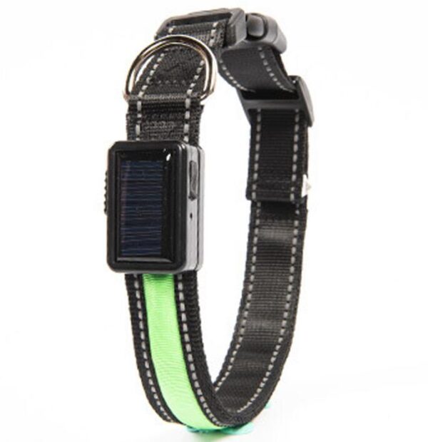 587639318 LED solar luminous collar charging flash collar Teddy luminous neck rope pet supplies dog collar accessories