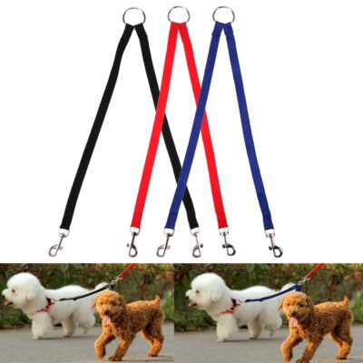 587690869 Nylon Pet Dog Coupler Leash Walking Lead Traction Rope for Two Dogs Collar Leading Puppy Leashes Dog Cats Supplies