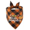Tanpopo Cotton Plaid Thanksgiving Pet Bandana Pet Scarf Pet Bib