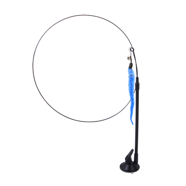 Suction cup cat toy stick that can be attached and held with steel wire multi head interchangeable cat toy and pet supplies