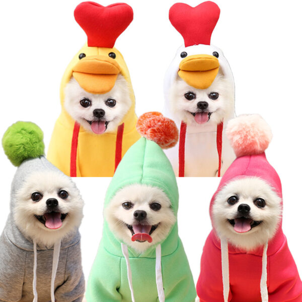 587690103 Chick Transformed Dog Cat Small Medium-Sized Dog Autumn And Winter Sweatshirt Scratch Pet Clothes Supplies Teddy Fighting Bichon