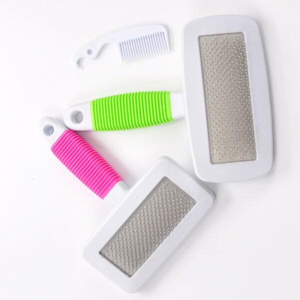 587814155 Pet Supplies Candy Color Comb Stainless Steel Bath Brush Hair Removal Flea Needle Comb