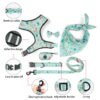 Printed Six-Piece Pet Supplies Comfortable Polyester Dog Strap With Double-Sided Printing Dog Chest Strap