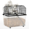 0bedf0e1-6348-48d8-9a41-40b8e19c8ace.jpg 2 Tier Hamster Cage With 12 Deep Tray, Tube System, Water Bottle, Ramp, Feeding Bowl, Black
