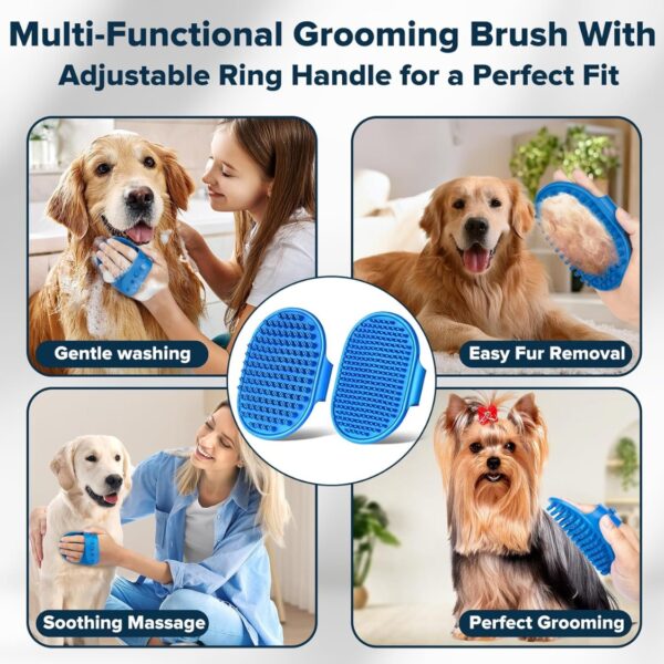 0c0e412f-0bea-4a45-b08c-cdc47c41c6a7.jpg 6PCS Grooming Bath Supplies For Dogs, Cats Dog Washing Gloves Dog Bath Brush Dog Shower Brush Pet Grooming Gloves Dog Grooming Kit Pet