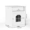 0d313573-d56e-49f3-8279-a7fea9821a81.jpg Wooden Pet House Cat Litter Box Enclosure With Drawer, Side Table, Indoor Pet Crate, Cat Home Nightstand White