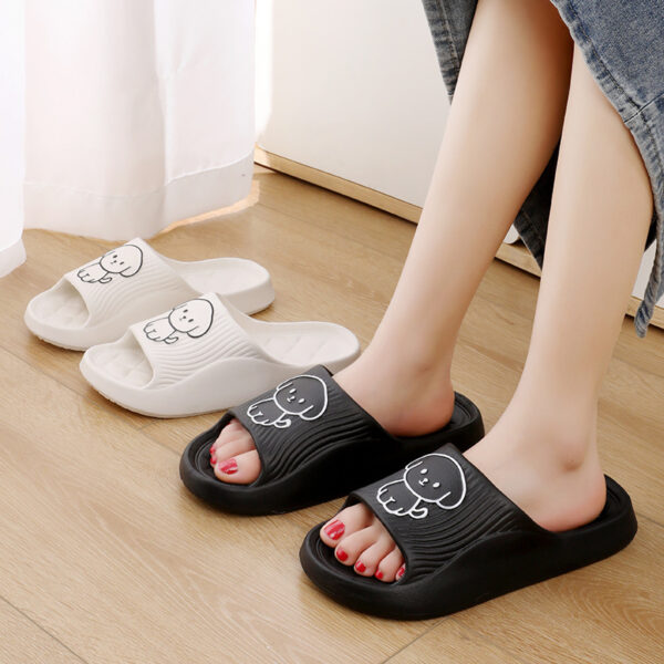10e396aa-1fd3-4398-afea-720f5b7261f6.jpg Cute Cartoon Dog Slippers Summer Solid Color Non-slip Rhombus Bathroom Slipper Indoor House Shoes For Men Women Couples