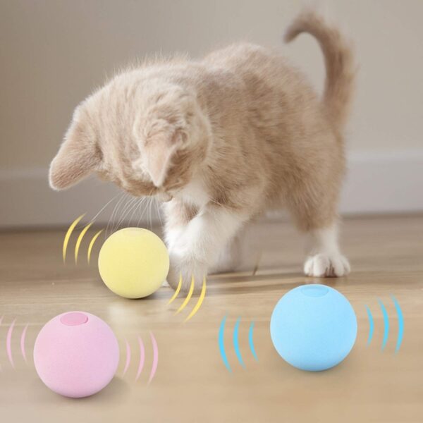 587635496 Smart Cat Toys Interactive Ball Catnip Cat Training Toy Pet Playing Ball Pet Squeaky Supplies Products Toy for Cats Kitten Kitty