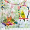 12061e1d-038a-40e7-ab91-09b7e704f552.jpg Bird Parakeet Toys Swing Hanging Standing Chewing Hammock Climbing Ladder Bird Cage Colorful Toys Suitable For Budgerigar