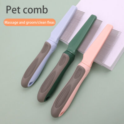 587813711 Pet Comb Cat Hair Removal Long Needle Comb Flea Comb Knot Hair Removal Comb Dog Comb Pet Supplies