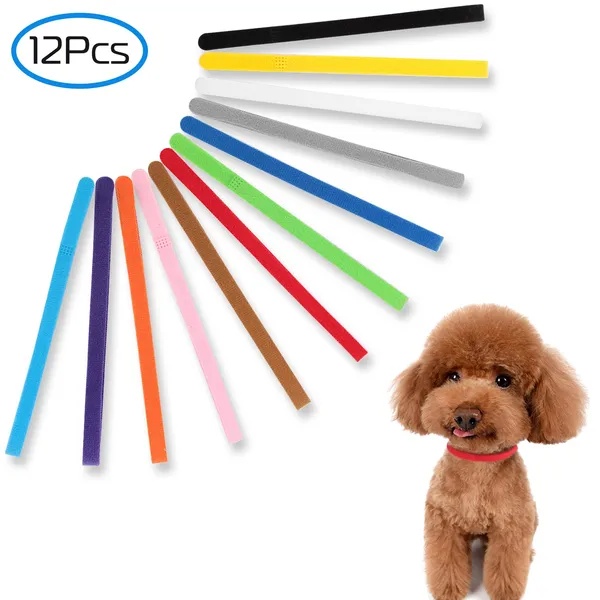 1277175d-d94a-40bb-a9a3-36d64aee4d17.jpg 12 Colors Whelping Puppy ID Collars Adjustable Double-Sided Pet ID Bands