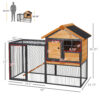 131e542b-41e3-485a-9398-a9ecd6f51299.jpg Outdoor Rabbit Cage Elevated Pet House W/ Slide-Out Tray, Natural Wood & Black