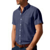 13786d08-3c75-4a3a-afcd-059fddb0f626.jpg Solid Color Linen Shirt Short Sleeve Men