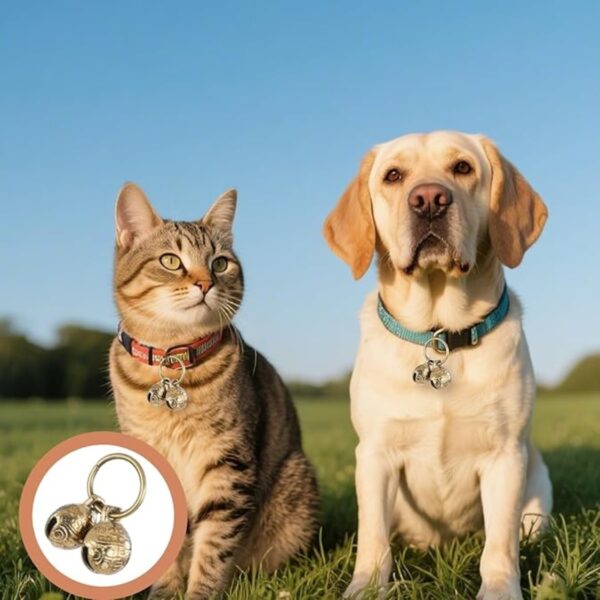 1402942d-5f9b-475f-be23-d2fd6f644f89.jpg Copper Bell For Dog Collar, 4 PCS Brass Dog Bells Extra Loud Collar Bell For Pet Tracking Anti Lost Training Pets Pendant Accessories Anti Theft Bells For Little Dogs