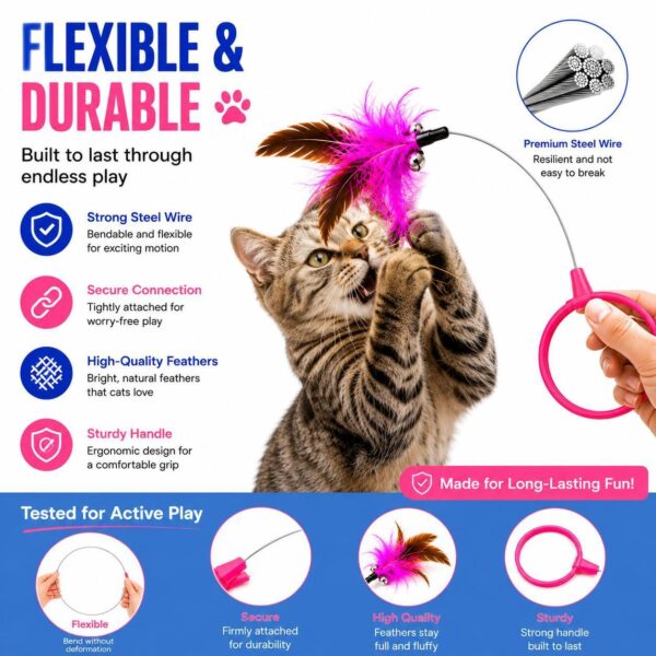 1454020c-d950-482d-b9ce-a682aef7272a.jpg Wearable Cat Feather Collar Toy Interactive Neck-Worn Cat Teaser Automatic Exercise Toy Boosts Pet Activity Levels