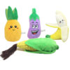 587814078 Pet Plush Sound Toys Fruits and Vegetables Dogs and Cats Educational Toys Supplies Cactus, Corn, Eggplant