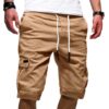 1615035489123.jpg Men's Solid Color Sports Shorts Loose Tether Sports Casual Five-Point Pants Men