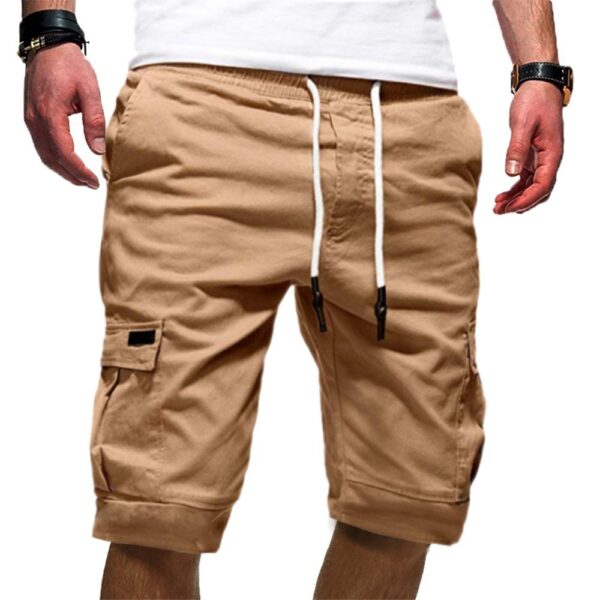 1615035489123.jpg Men's Solid Color Sports Shorts Loose Tether Sports Casual Five-Point Pants Men