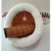 Winter pet cat house with velvet