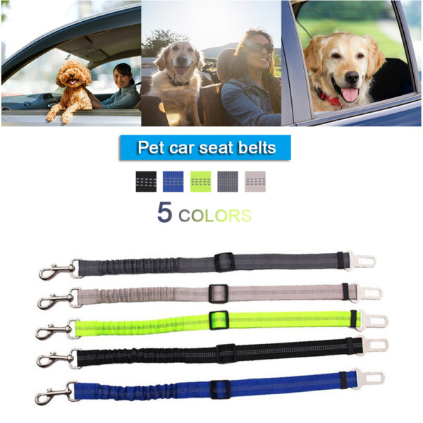 587689709 Vehicle Car Pet Dog Safety Belt Car Puppy Safety Belt Harness Lead Clip Pet Dog Supplies Safety Traction Car Lever Products