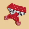 Christmas Dog Scarf Knitted Elk Scarf Striped Hair Ball Pet Scarf Outdoor Winter Warm Cat Dog Scarves Puppy Collar Pet Supplies