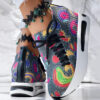 16c38fe9-bec4-49f5-8924-5872ce7916f1.jpg Women's Random Print Side Lace-Up Elastic Sport Shoes, Comfortable Slip-On Sneakers For Women, Casual Daily Wear Footwear