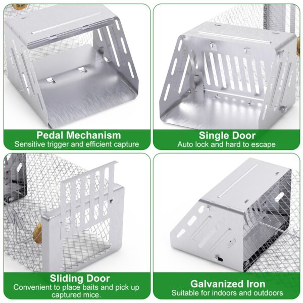 16c7760a-c787-4ed5-9222-7d286311bb04.jpg 1Pc Automatic Continuous Rat Trap Single Door Mouse Cage Humane Live Animal Trap Cage Indoor Outdoor For Small Rodents Mice Voles