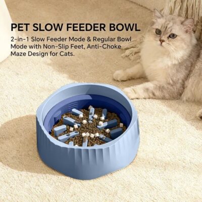 18557570-2939-4c1d-a031-34ef946b7fc2.jpg Blue Dual-purpose Slow Food Bowl, Fast&slow Food Can Be Freely Switched To Adapt To Different Pet Eating Habits, Cross-border Hot Selling Pet Supplies
