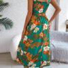 Flowers Print Suspender Corset Dress Ins Fashion Holiday Beach Long Dresses Summer Clothing For Women