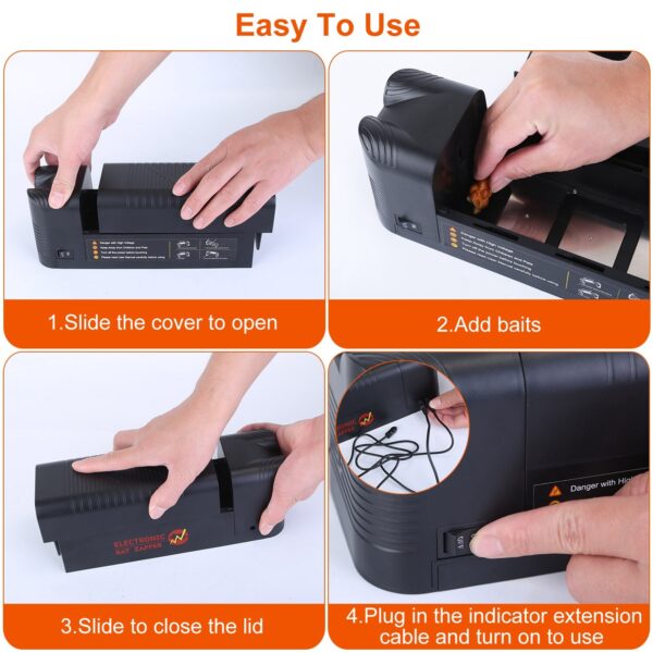 1939947218996039680.jpg 1Pc Electric Rat Trap Reusable Mice Trap Rodent Zapper Indoor Pest Control Rechargeable Shock Mice Killer With 1800V High Voltage For Home Spring Summer