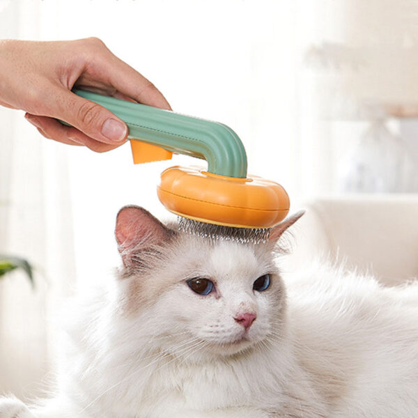 587689510 Pet Supplies New Pet Comb Cat Stainless Steel Fine Needle Comb One-click Hair Removal Comb Brush to Remove Floating Hair Massage Comb