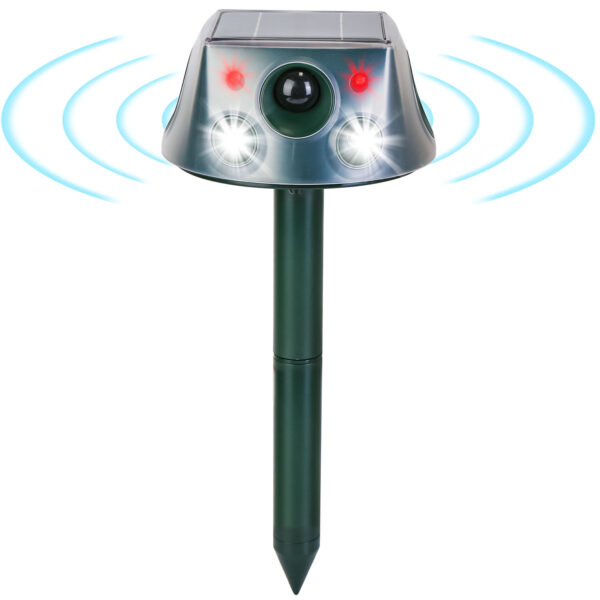 1941693729513672704.jpg 1Pc Ultrasonic Solar Animal Repeller Outdoor Mole Snake Squirrel Repellent Waterproof With 3 Modes Motion Sensor Vibration Stake For Farm Garden Yard
