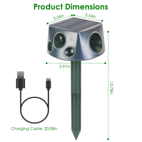 1941693733653450752.jpg 1Pc Ultrasonic Solar Animal Repeller Outdoor Mole Snake Squirrel Repellent Waterproof With 3 Modes Motion Sensor Vibration Stake For Farm Garden Yard