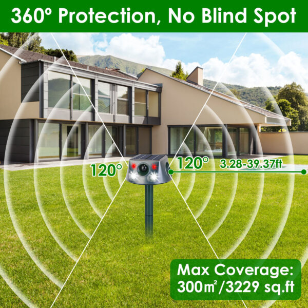 1941693735872237568.jpg 1Pc Ultrasonic Solar Animal Repeller Outdoor Mole Snake Squirrel Repellent Waterproof With 3 Modes Motion Sensor Vibration Stake For Farm Garden Yard