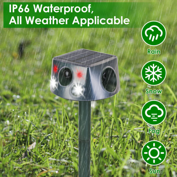 1941693737197637632.jpg 1Pc Ultrasonic Solar Animal Repeller Outdoor Mole Snake Squirrel Repellent Waterproof With 3 Modes Motion Sensor Vibration Stake For Farm Garden Yard