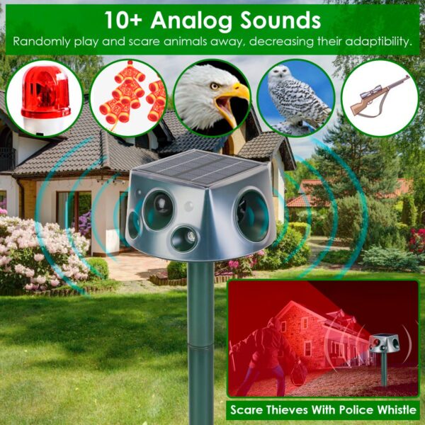 1941693740083318784.jpg 1Pc Ultrasonic Solar Animal Repeller Outdoor Mole Snake Squirrel Repellent Waterproof With 3 Modes Motion Sensor Vibration Stake For Farm Garden Yard