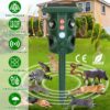 1949006692482289664.jpg Solar Ultrasonic Animal Repeller Solar Powered Animal Repellent Chaser With PIR Motion Sensor IP54 Waterproof Sound Flashing Light For Deer Raccoon Squirrel Mice Snakes Cat Dog