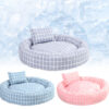 Pet Supplies Winter Plaid Pet Nest Small Round Nest with Pillow Cat Den Dog Den