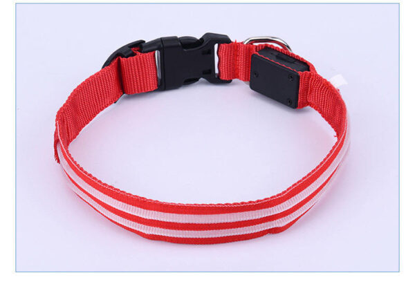 587638195 Pet Supplies LED Flash Dog Collar Nylon Translucent Double Fiber Medium Large Neck Usb Luminous Collar