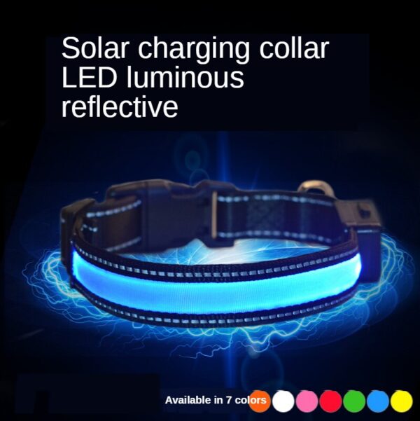 587639311 LED solar luminous collar charging flash collar Teddy luminous neck rope pet supplies dog collar accessories
