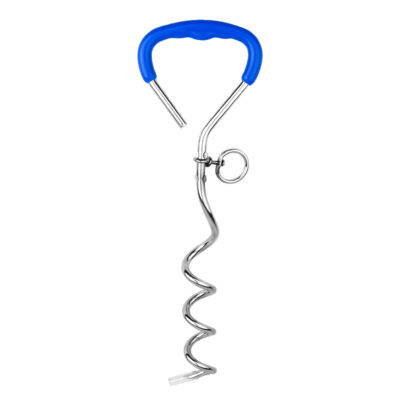 587639494 Outdoor Pet Supplies Dog Stake Chrome Plated Spiral Ground Anchor Dog Tether Factory Direct Stock