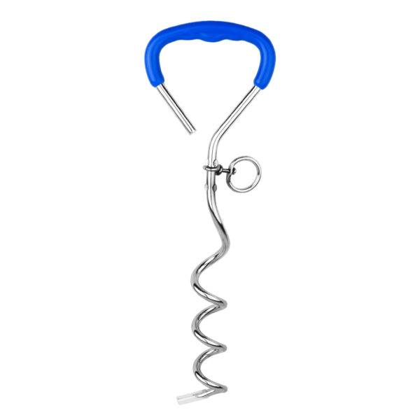587639494 Outdoor Pet Supplies Dog Stake Chrome Plated Spiral Ground Anchor Dog Tether Factory Direct Stock